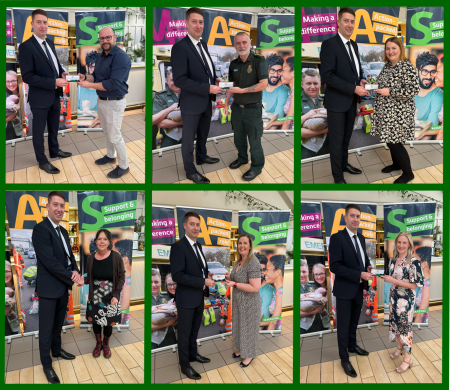 A collage showing a variety of staff receiving their awards from our Chief Executive Richard Henderson