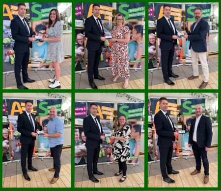 A collage showing a variety of staff receiving their awards from our Chief Executive Richard Henderson