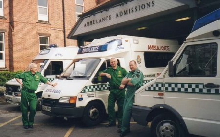 Wilf leaning against ambulance .jpeg